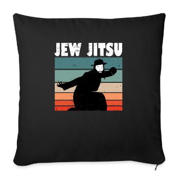 Jitsu juif drôle Jiu Jitsu juif arts martiaux - Housse de coussin décorative 45 x 45 cm - noir - Devant