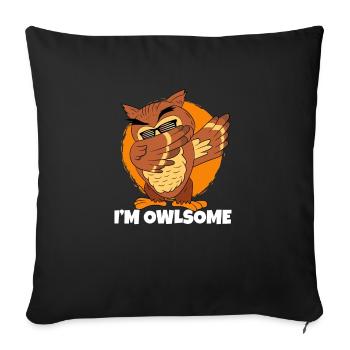 I'm Owlsome Cool Dabbing Owl Ornithologist Nocturn - Sofakissenbezug 45 x 45 cm - Schwarz - Vorne