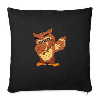 Cool Dabbing Owl Birds Of Prey Nocturnal Owl - Sofa pillowcase 17,3'' x 17,3'' (45 x 45 cm) - black - Front
