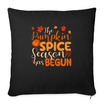 Die Kürbisgewürzsaison hat begonnen Niedliche - Sofakissenbezug 45 x 45 cm - Schwarz - Vorne
