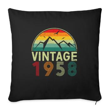 Vintage 1958 65th Birthday 65 Years of StrengthUni - Sofa pillowcase 17,3'' x 17,3'' (45 x 45 cm) - black - Front