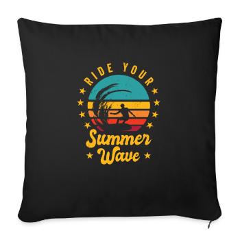 Surf Tropical Surfing Summer Surfboard Sports - Sofa pillowcase 17,3'' x 17,3'' (45 x 45 cm) - black - Front
