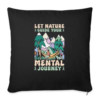 Santé mentale Nature Environnement - Housse de coussin décorative 45 x 45 cm - noir - Devant