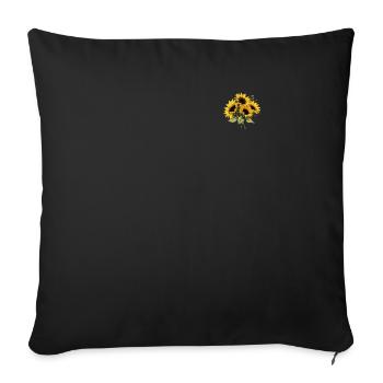 Jaune Tournesol Amoureux Fleurs Fraîches Patch Floral - Housse de coussin décorative 45 x 45 cm - noir - Devant