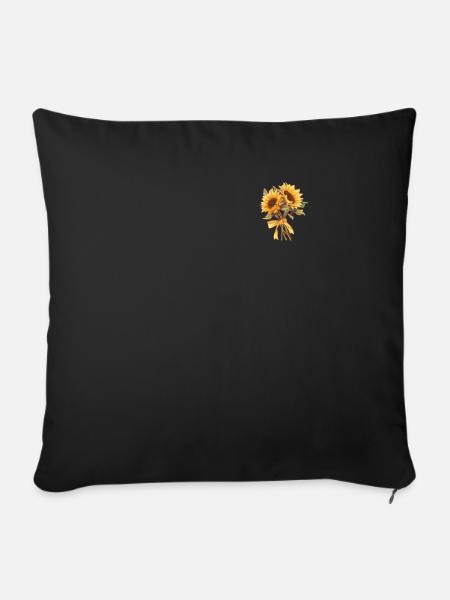 Aufnäher Sonnenblumen Humor Gelb Blumen Sonnenblume - Sofakissenbezug 45 x 45 cm - Schwarz