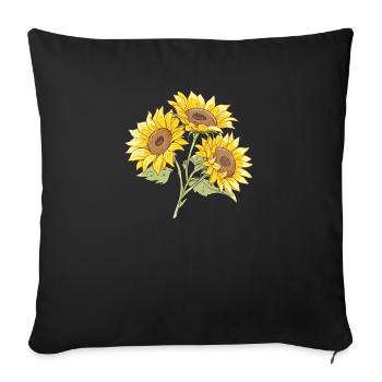 Blumenblumen Liebhaber Gelbe Sonnenblume Kühler Sommer - Sofakissenbezug 45 x 45 cm - Schwarz - Vorne