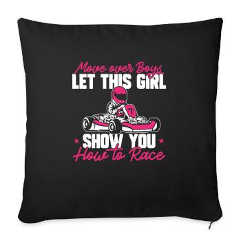 Go Kart Racing Karting Karting - Sofa pillowcase 17,3'' x 17,3'' (45 x 45 cm) - black - Front