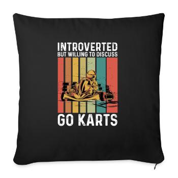 Go Kart Racing Karting Karting - Sofa pillowcase 17,3'' x 17,3'' (45 x 45 cm) - black - Front
