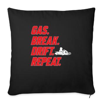 Go Kart Racing Karting Karting - Sofa pillowcase 17,3'' x 17,3'' (45 x 45 cm) - black - Front