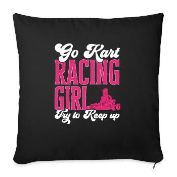 Go Kart Racing Karting Karting - Sofa pillowcase 17,3'' x 17,3'' (45 x 45 cm) - black - Front