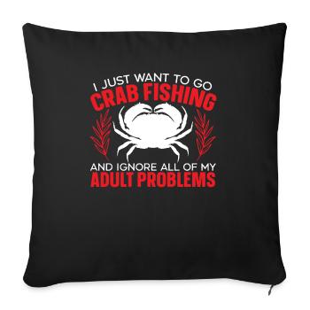 Crab Fishing Crabby Fisherman Crabbing Crabber - Sofa pillowcase 17,3'' x 17,3'' (45 x 45 cm) - black - Front