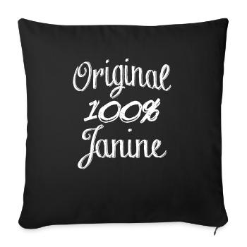 Original 100% Janine - Sofa pillowcase 17,3'' x 17,3'' (45 x 45 cm) - black - Front