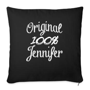 Original 100% Jennifer - Sofakissenbezug 45 x 45 cm - Schwarz - Vorne