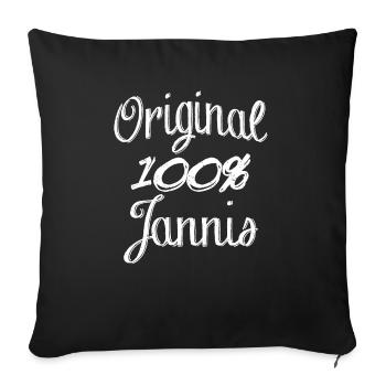 Original 100% Jannis - Housse de coussin décorative 45 x 45 cm - noir - Devant