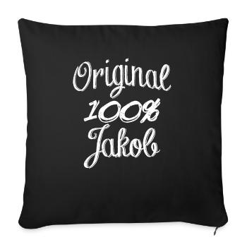 Original 100% Jakob - Housse de coussin décorative 45 x 45 cm - noir - Devant