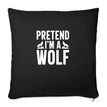 Wolf Animal Wolves Funny Wolf - Sofa pillowcase 17,3'' x 17,3'' (45 x 45 cm) - black - Front