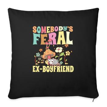 Somebody's Feral Wild Opossum Groovy Mushroom - Sofakissenbezug 45 x 45 cm - Schwarz - Vorne