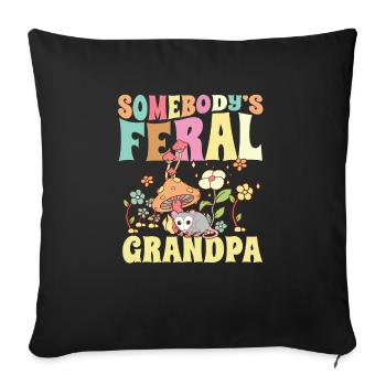 Somebody's Feral Grandpa Wild Family Opossum - Sofakissenbezug 45 x 45 cm - Schwarz - Vorne