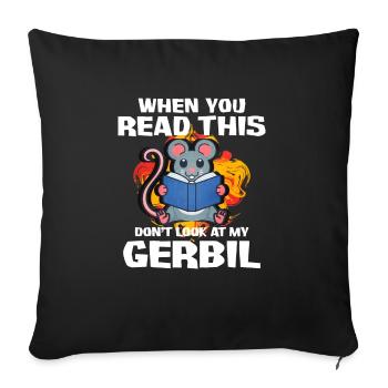 Gerbil Mouse Gift - Sofa pillowcase 17,3'' x 17,3'' (45 x 45 cm) - black - Front