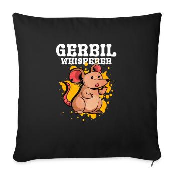 Gerbil Mouse Gift - Sofa pillowcase 17,3'' x 17,3'' (45 x 45 cm) - black - Front
