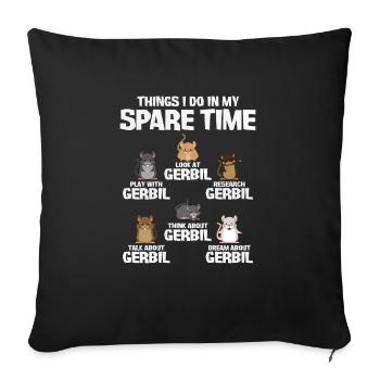 Gerbil Mouse Gift - Sofa pillowcase 17,3'' x 17,3'' (45 x 45 cm) - black - Front