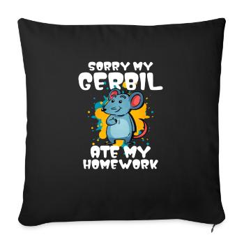 Gerbil Mouse Gift - Sofa pillowcase 17,3'' x 17,3'' (45 x 45 cm) - black - Front