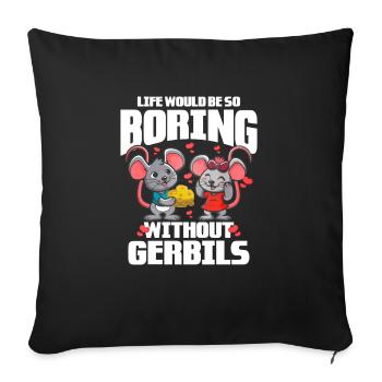 Gerbil Mouse Gift - Sofa pillowcase 17,3'' x 17,3'' (45 x 45 cm) - black - Front
