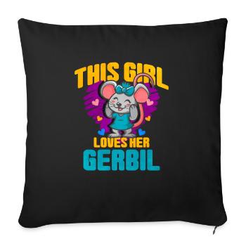 Gerbil Mouse Gift - Sofa pillowcase 17,3'' x 17,3'' (45 x 45 cm) - black - Front