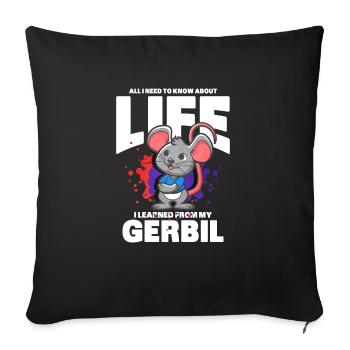 Gerbil Mouse Gift - Sofa pillowcase 17,3'' x 17,3'' (45 x 45 cm) - black - Front