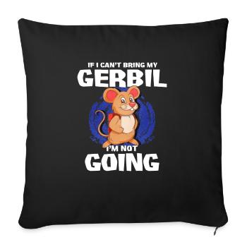 Gerbil Mouse Gift - Sofa pillowcase 17,3'' x 17,3'' (45 x 45 cm) - black - Front
