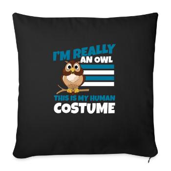 This Is My Human Costume Owl Lover Birds Of Prey - Sofa pillowcase 17,3'' x 17,3'' (45 x 45 cm) - black - Front