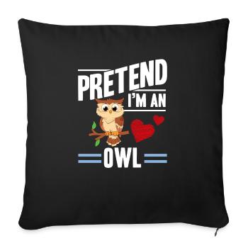 Birds Of Prey Nocturnal Pretend I'm An Owl Ornitho - Sofa pillowcase 17,3'' x 17,3'' (45 x 45 cm) - black - Front
