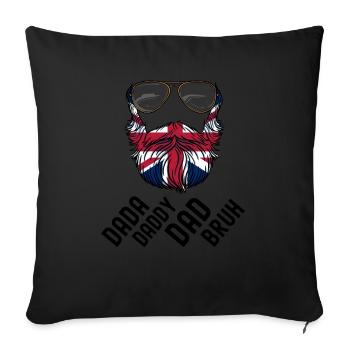 Barbe Papa Bruh Fête des Pères Patriotic United - Housse de coussin décorative 45 x 45 cm - noir - Devant