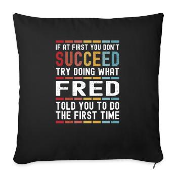 Fred Name Personalisierter lustiger Geburtstag Weihnachten - Sofakissenbezug 45 x 45 cm - Schwarz - Vorne