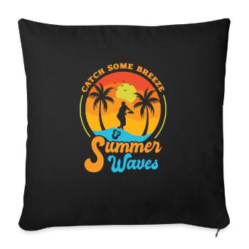 Frisbee Tropical Summer Vacation Flying Disc Sport - Sofa pillowcase 17,3'' x 17,3'' (45 x 45 cm) - black - Front