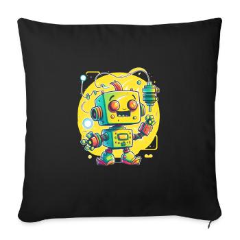 Retro Robot Cute Robotic Engineer Technology - Sofa pillowcase 17,3'' x 17,3'' (45 x 45 cm) - black - Front