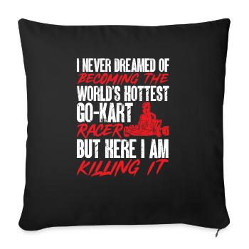 Go Kart Racing Karting Karting - Sofa pillowcase 17,3'' x 17,3'' (45 x 45 cm) - black - Front