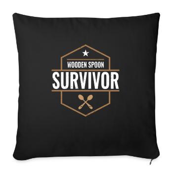 Wooden Spoon Survivor I Survived Wooden Spoon - Sofakissenbezug 45 x 45 cm - Schwarz - Vorne