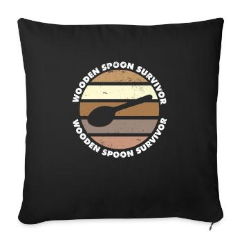 Proud Italian Mom Joke Funny Wooden Spoon - Sofakissenbezug 45 x 45 cm - Schwarz - Vorne