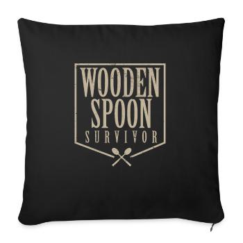 Funny Wooden Spoon Survivor Meme Proud Italian - Sofakissenbezug 45 x 45 cm - Schwarz - Vorne