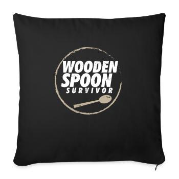 Wooden Spoon Survivor Meme Proud Italian Funny - Sofakissenbezug 45 x 45 cm - Schwarz - Vorne