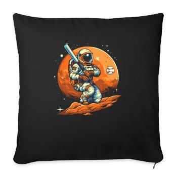 Baseball Astronaut Baseball Player Outerspace - Sofa pillowcase 17,3'' x 17,3'' (45 x 45 cm) - black - Front