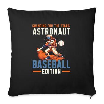 Baseball Astronaut Baseball Player Outerspace - Sofa pillowcase 17,3'' x 17,3'' (45 x 45 cm) - black - Front