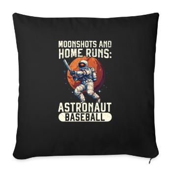 Baseball Astronaut Baseball Player Outerspace - Sofa pillowcase 17,3'' x 17,3'' (45 x 45 cm) - black - Front