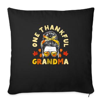 A grateful grandma's Thanksgiving Day Fall Season - Sofa pillowcase 17,3'' x 17,3'' (45 x 45 cm) - black - Front