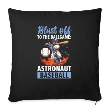 Baseball Astronaut Baseball Player Outerspace - Sofa pillowcase 17,3'' x 17,3'' (45 x 45 cm) - black - Front