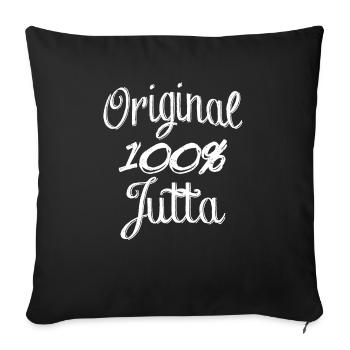 Original 100% Jutta - Sofakissenbezug 45 x 45 cm - Schwarz - Vorne