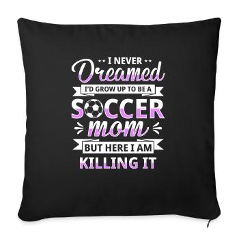 Fußball-Mutter Gameday Soccer Mom - Sofakissenbezug 45 x 45 cm - Schwarz - Vorne