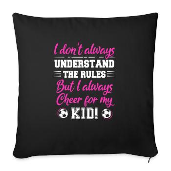 Fußball-Mutter Gameday Soccer Maman - Housse de coussin décorative 45 x 45 cm - noir - Devant