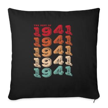 Vintage 1941 Cadeaux Légende pour 82 ans - 82ème - Housse de coussin décorative 45 x 45 cm - noir - Devant